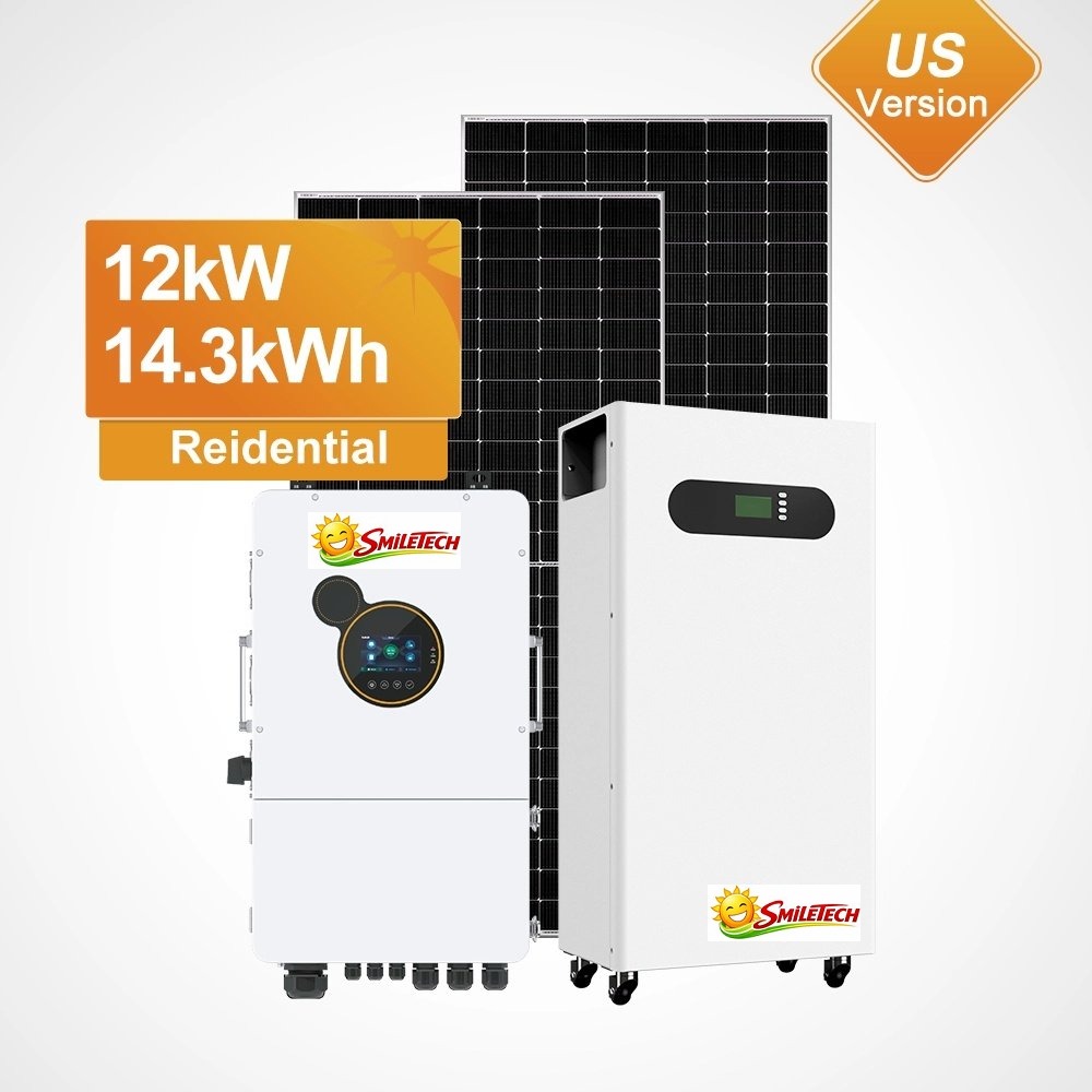 US 12kW Off-Grid Solar Energy System with 14.3kWh Vertical Lithium Battery