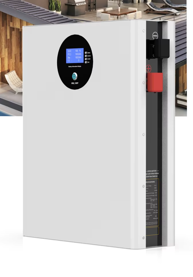 51.2V 200Ah LiFePO4 Wall-Mounted Lithium Battery for Solar Energy Storage
