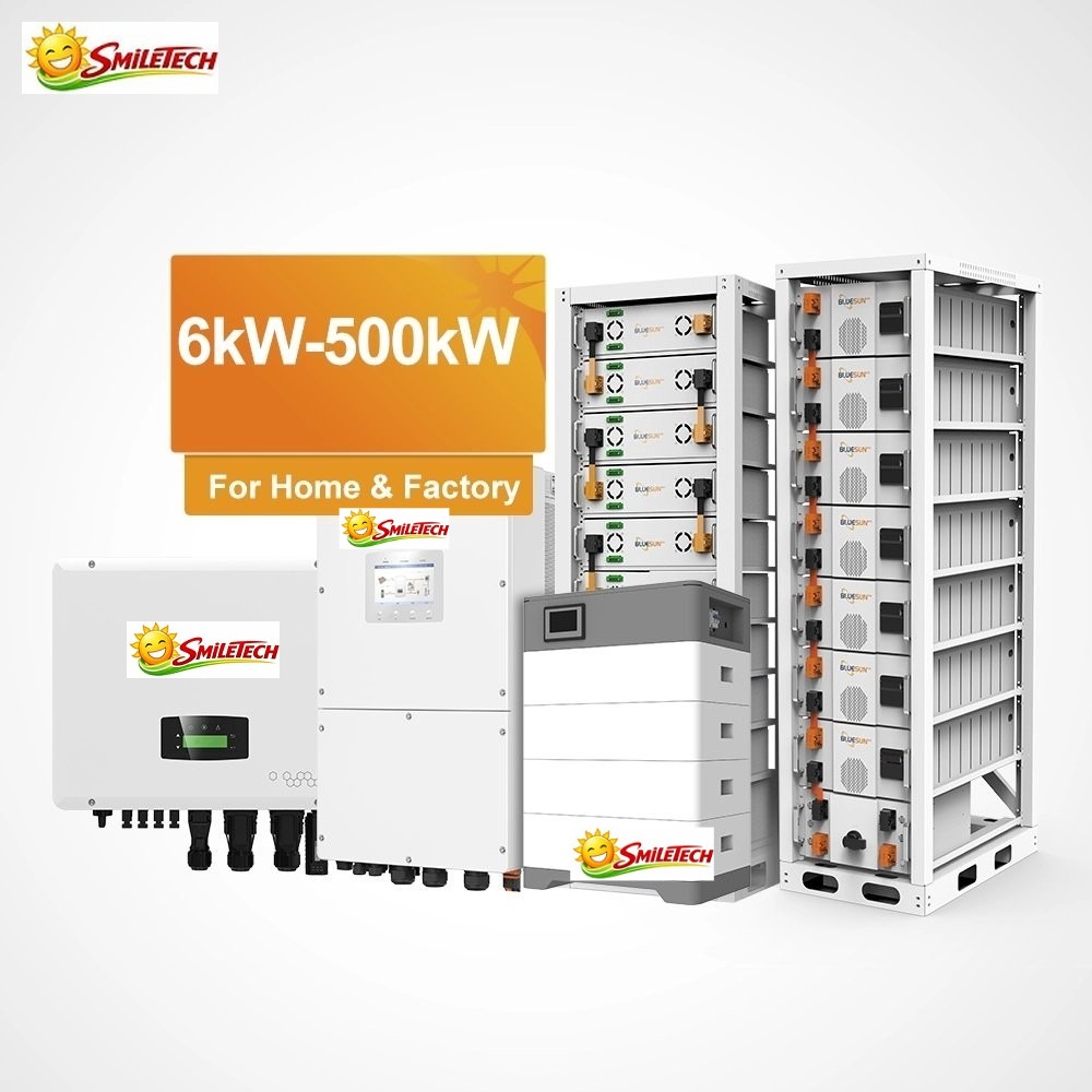 Smiletech High Voltage LiFePO4 Battery System with 51.2V 106Ah Modules & Cluster Control Box